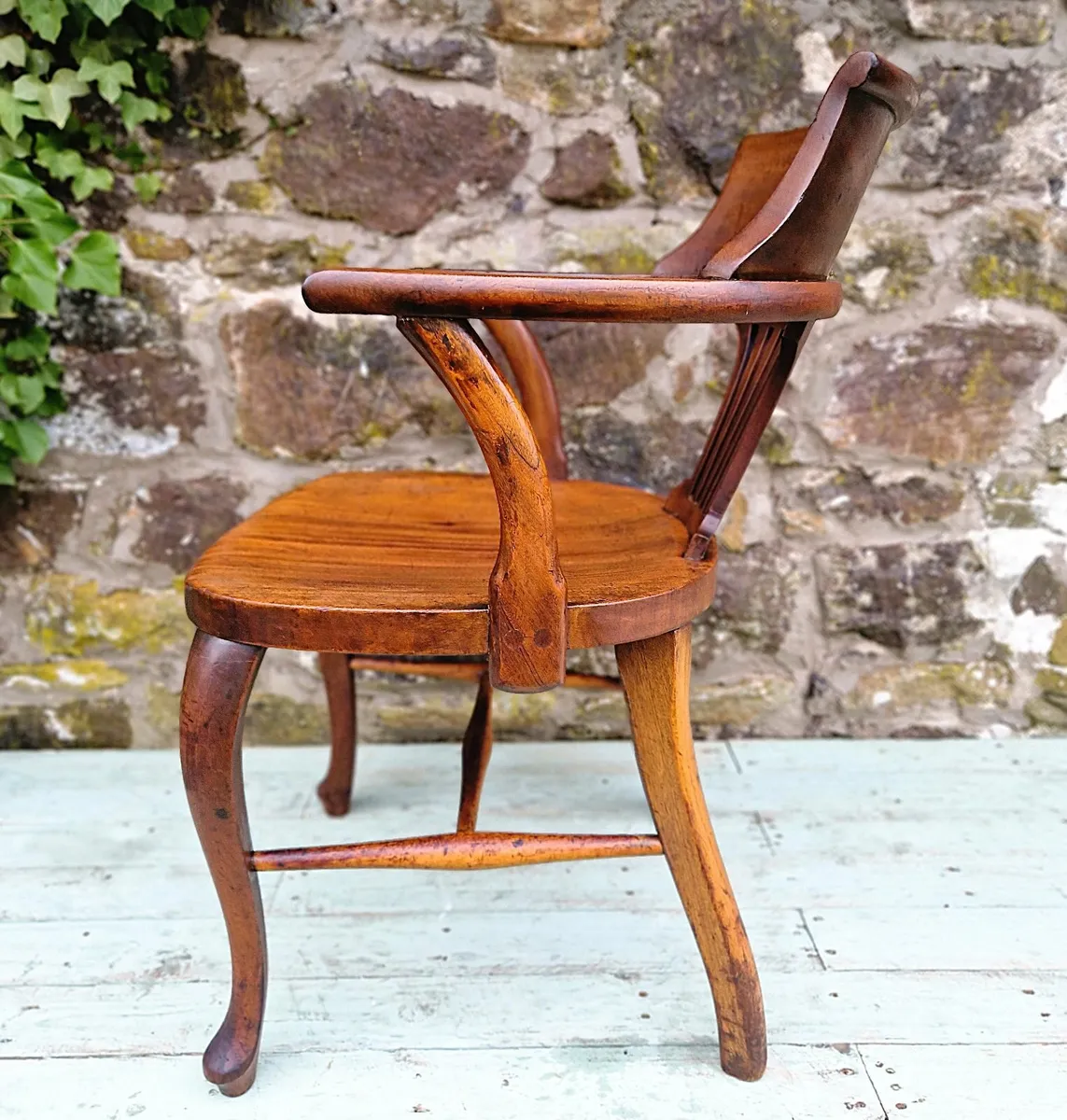 Antique Walnut Desk Chair- Circa 1900 - Image 4