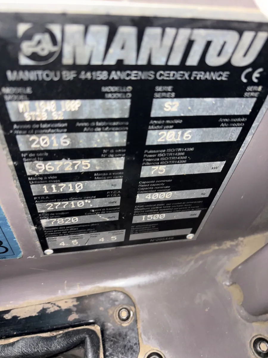 2016 Manitou MT1840 - Image 2
