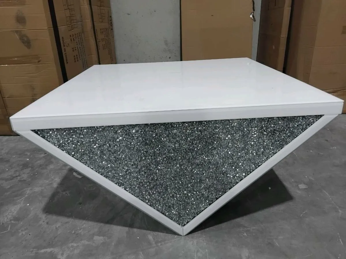 Crystal glass coffee table 1 mtr x 1 mtr