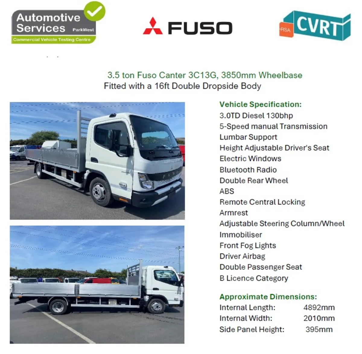 2025 FUSO Canter 3.5 ton Dropside - Image 1