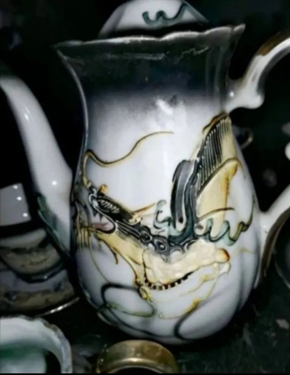 Japanese Moriage teaset with dragons - Image 3