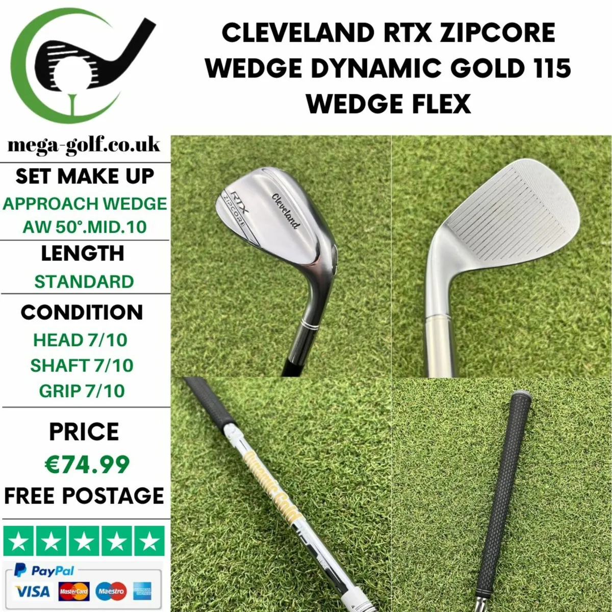 CLEVELAND RTX ZIPCORE WEDGE AW 50°.MID.10 / WEDGE - Image 1