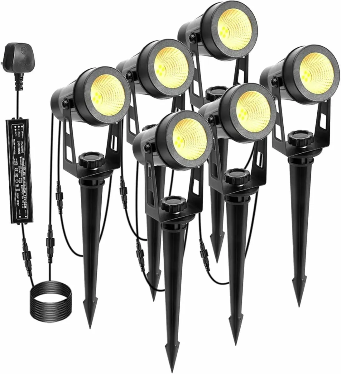 Garden Spotlights Mains, 21m Extendable Garden Spi - Image 1