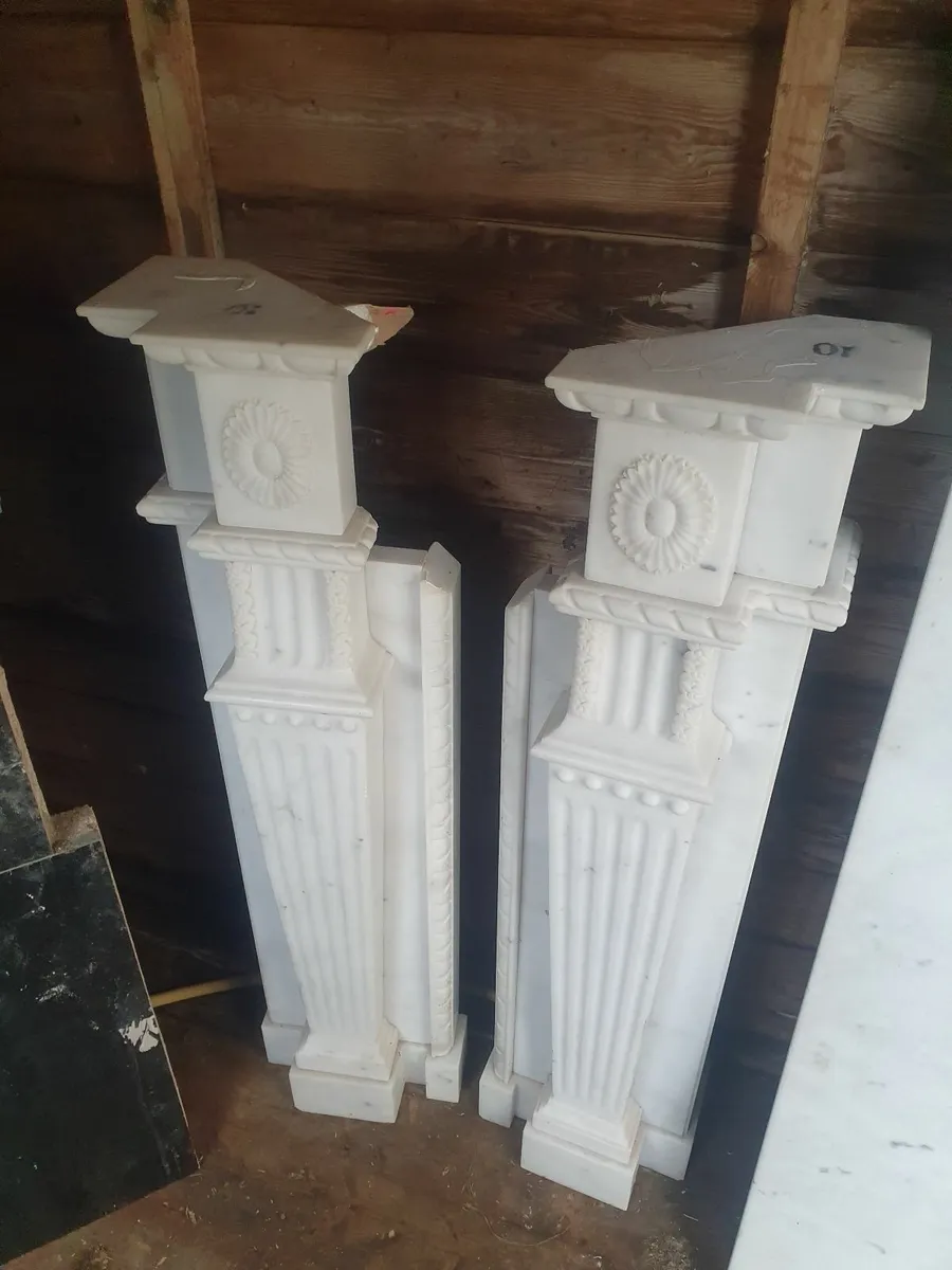 Fireplace - White/Grey Marble - Image 3