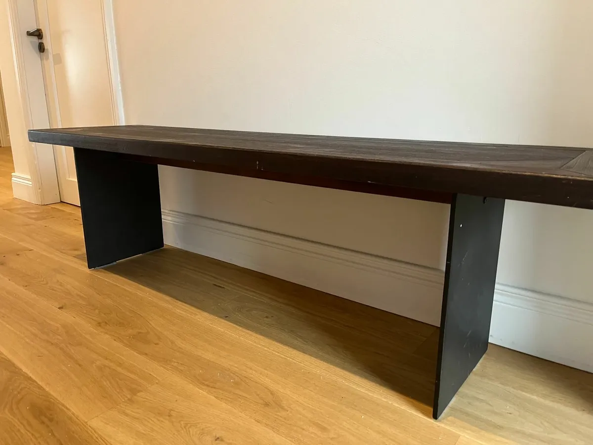 Dark Wood Bench - Image 2