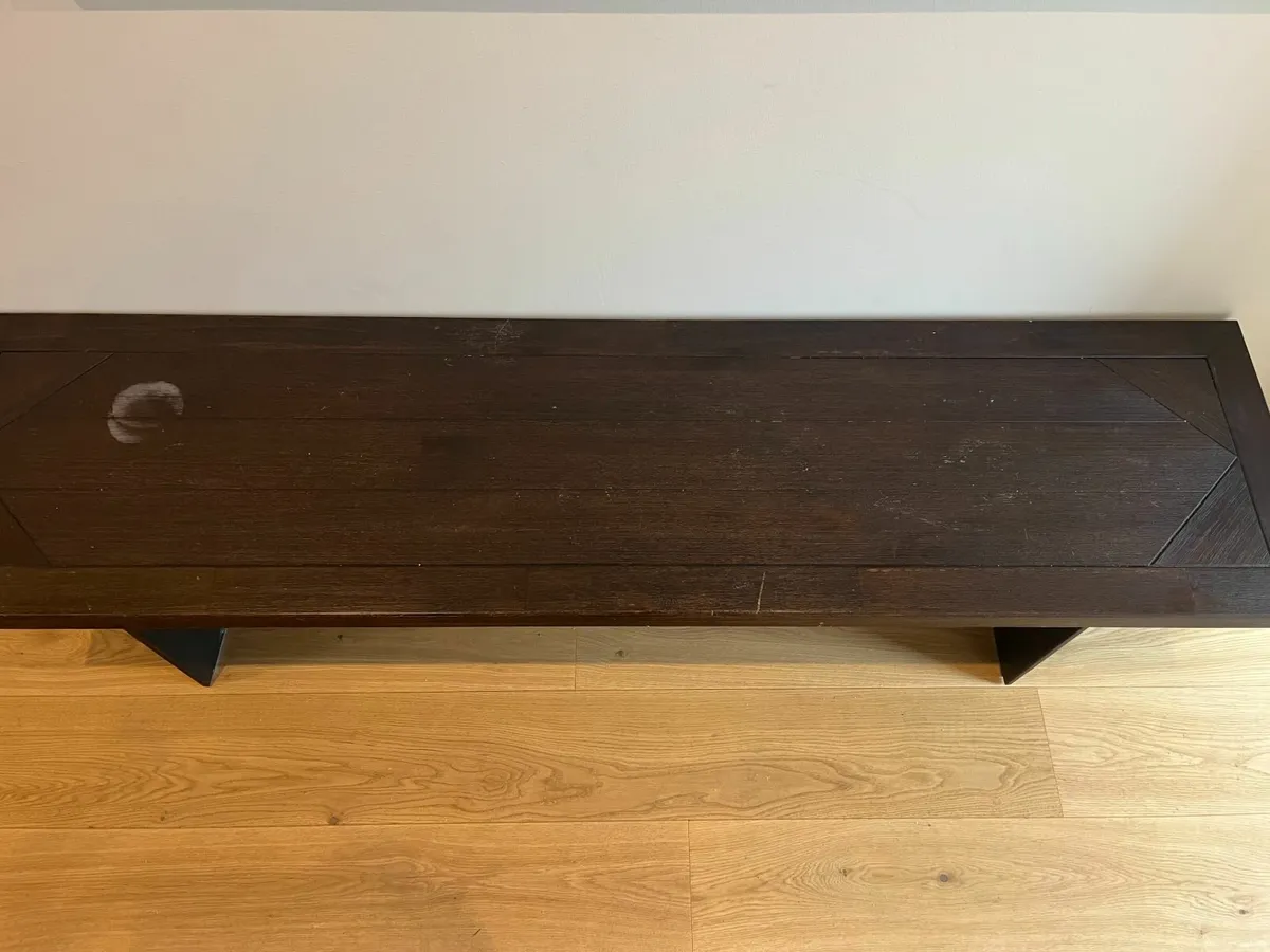 Dark Wood Bench - Image 4
