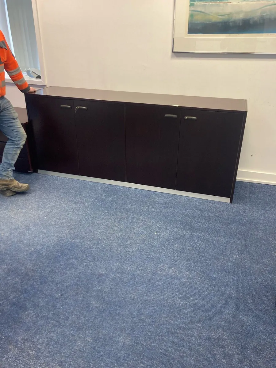 Walnut office storage units - Image 1