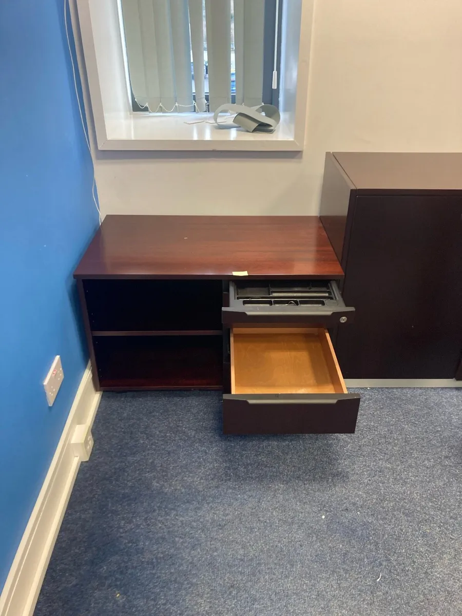 Walnut office storage units - Image 4