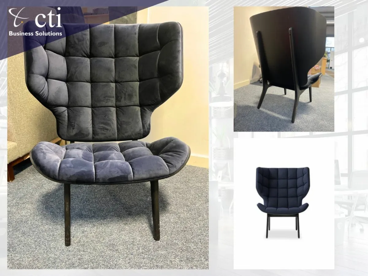 Blue Velvet NORR11 Lounge Chair-Massive Reductions - Image 1