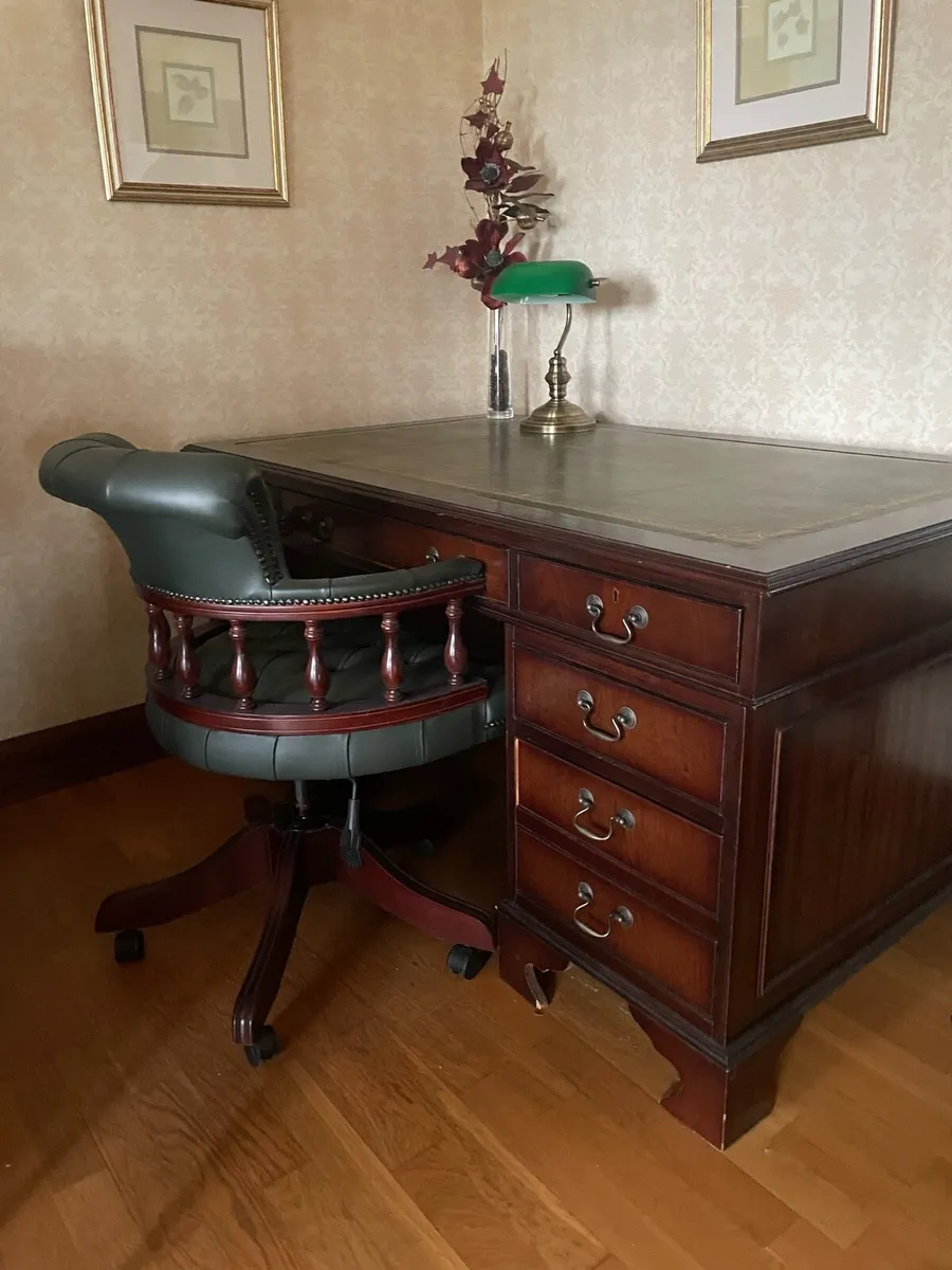 Executive Desk, Chair and Lamp - Image 1