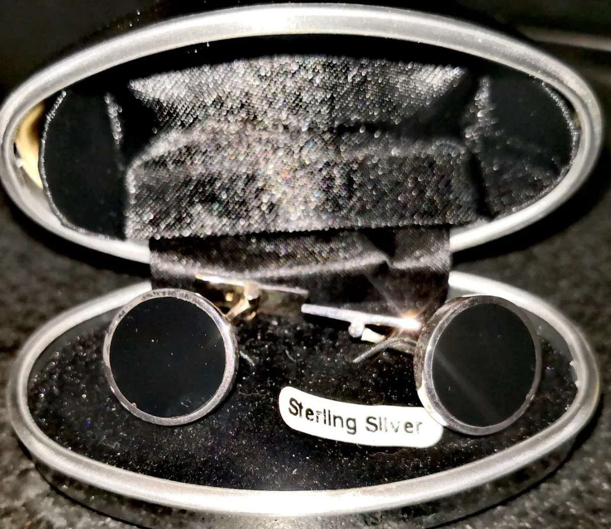 Sterling silver cufflinks in box new - Image 1