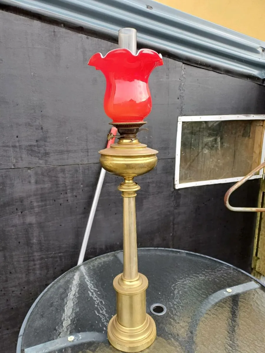 Antique Brass Floor Lamp - Image 1