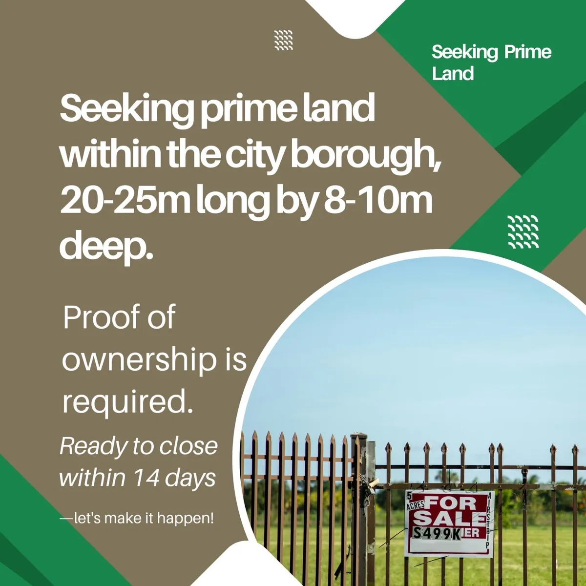 City Centre borough land wanted