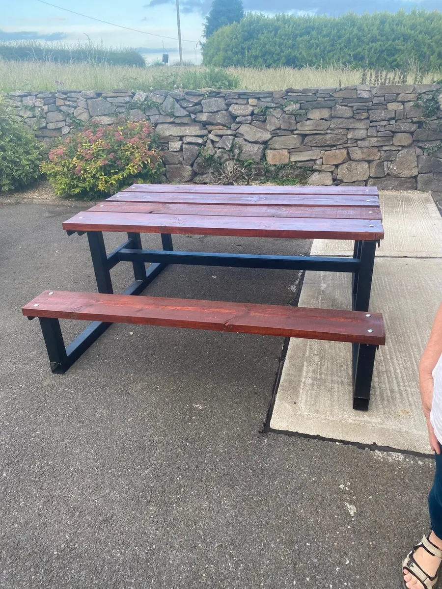 Steel picnic bench - Image 1