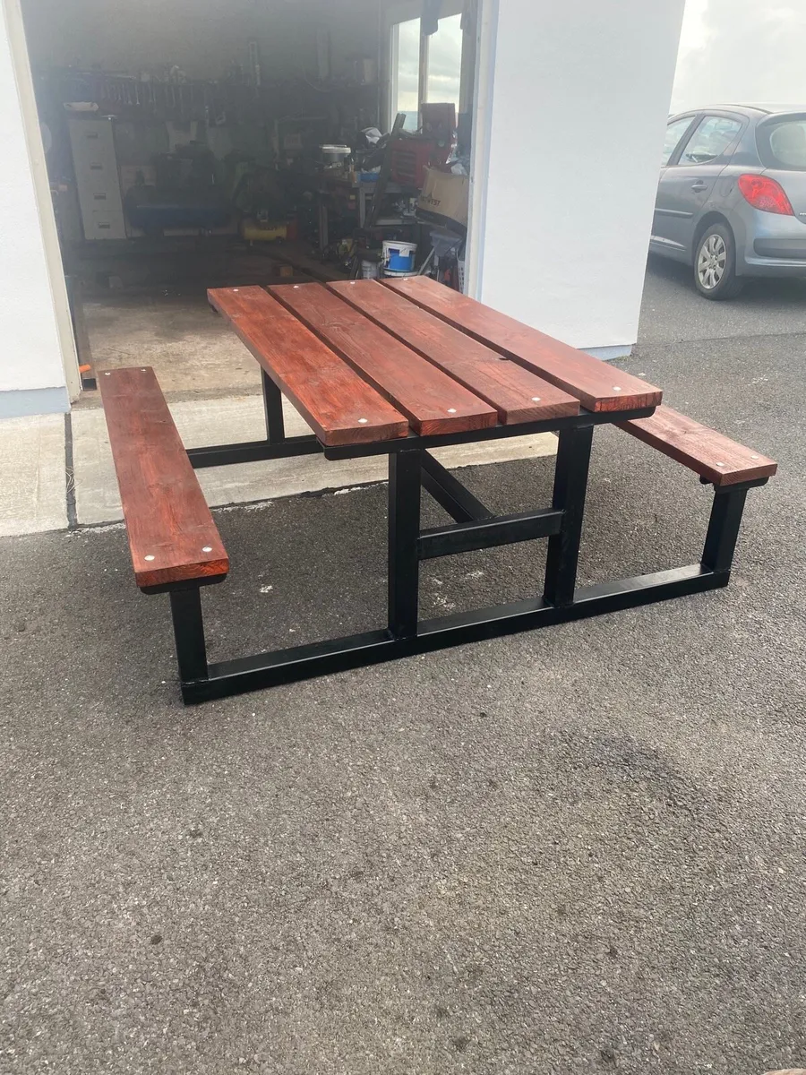 Steel picnic bench - Image 4