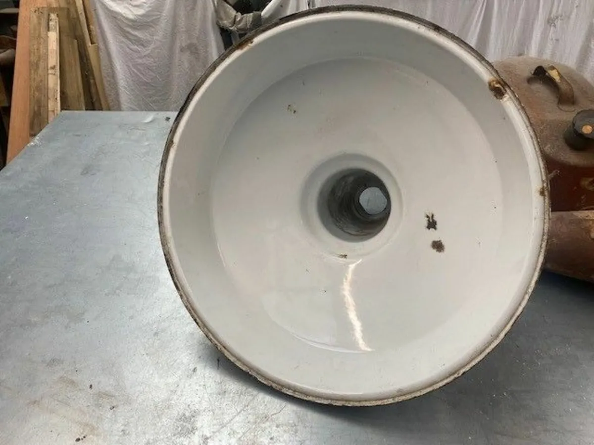 Vintage Enamel Industrial Pendant Lampshade - Image 2
