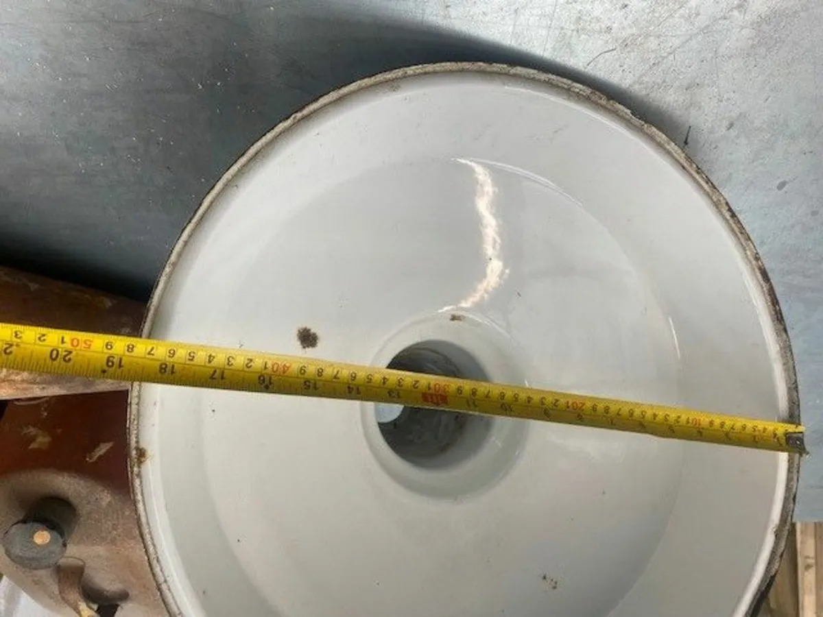 Vintage Enamel Industrial Pendant Lampshade - Image 3