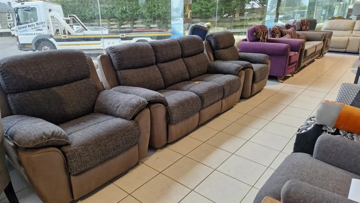 3 Piece Suite Grey Fabric Ex Display for sale in Co. Kerry for 899 on DoneDeal