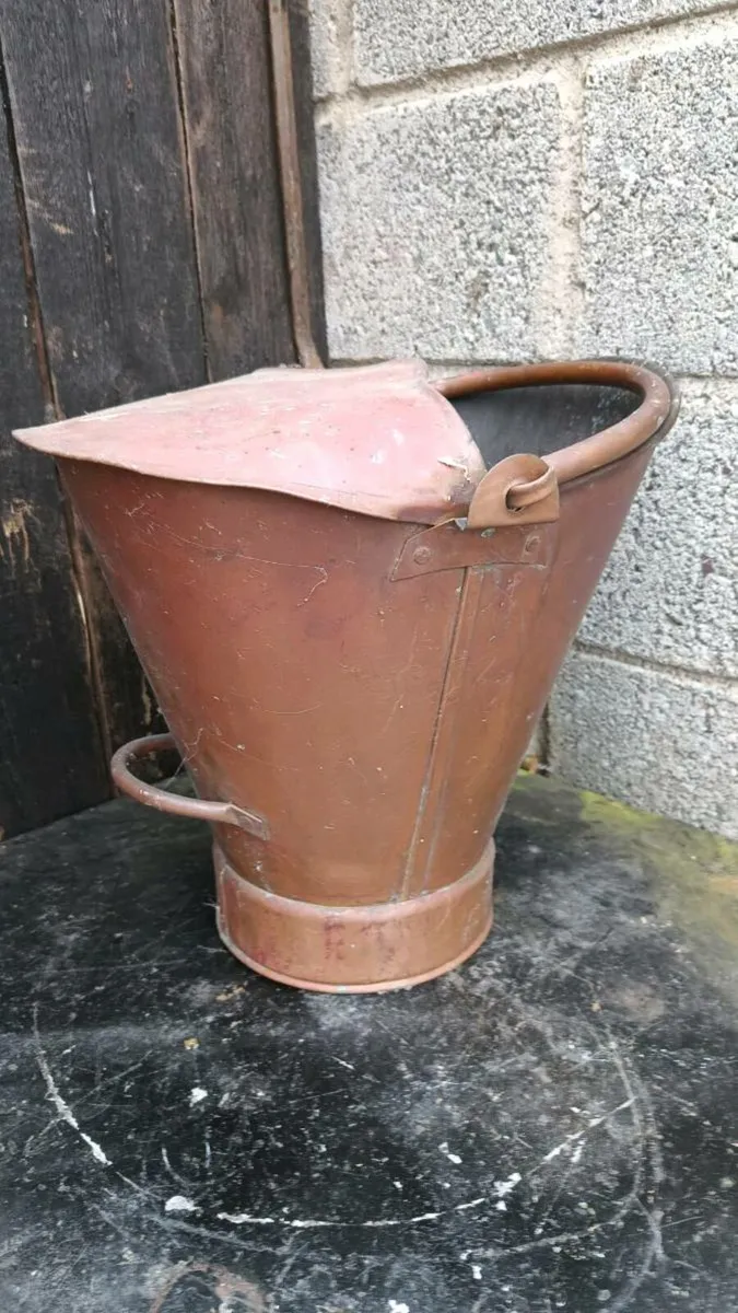 Old Handmade Copper Bucket - Image 1