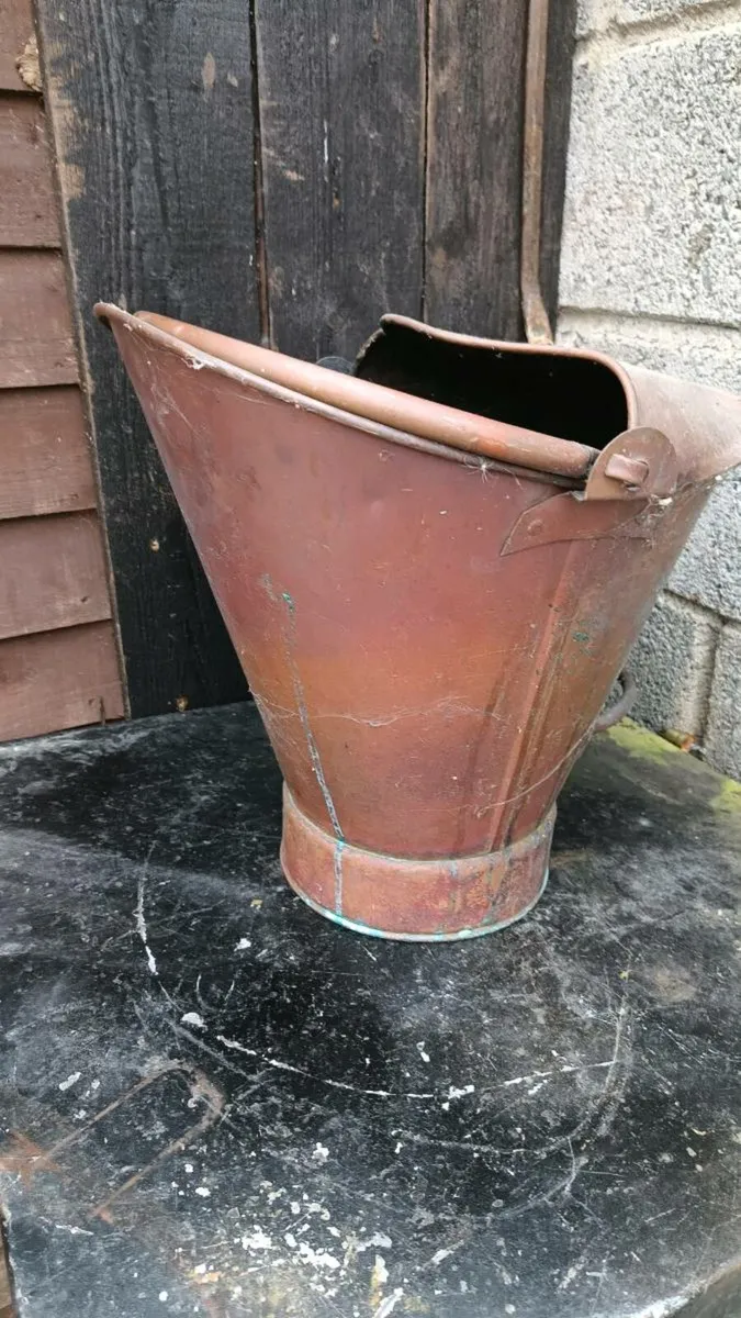 Old Handmade Copper Bucket - Image 2