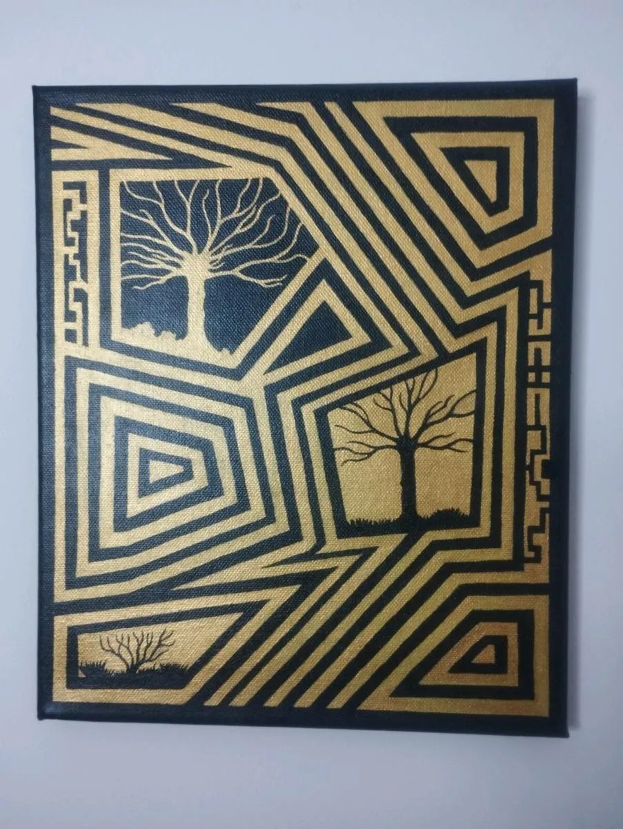 Abstract acrylic painting 25cm x 30cm - Image 1