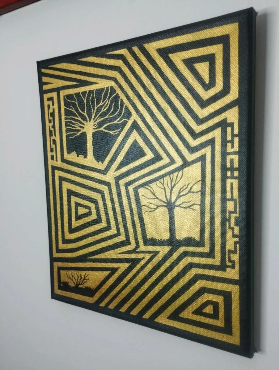 Abstract acrylic painting 25cm x 30cm - Image 2