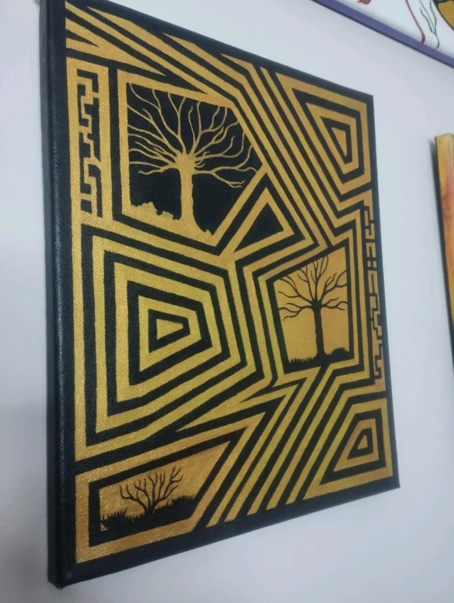Abstract acrylic painting 25cm x 30cm - Image 4