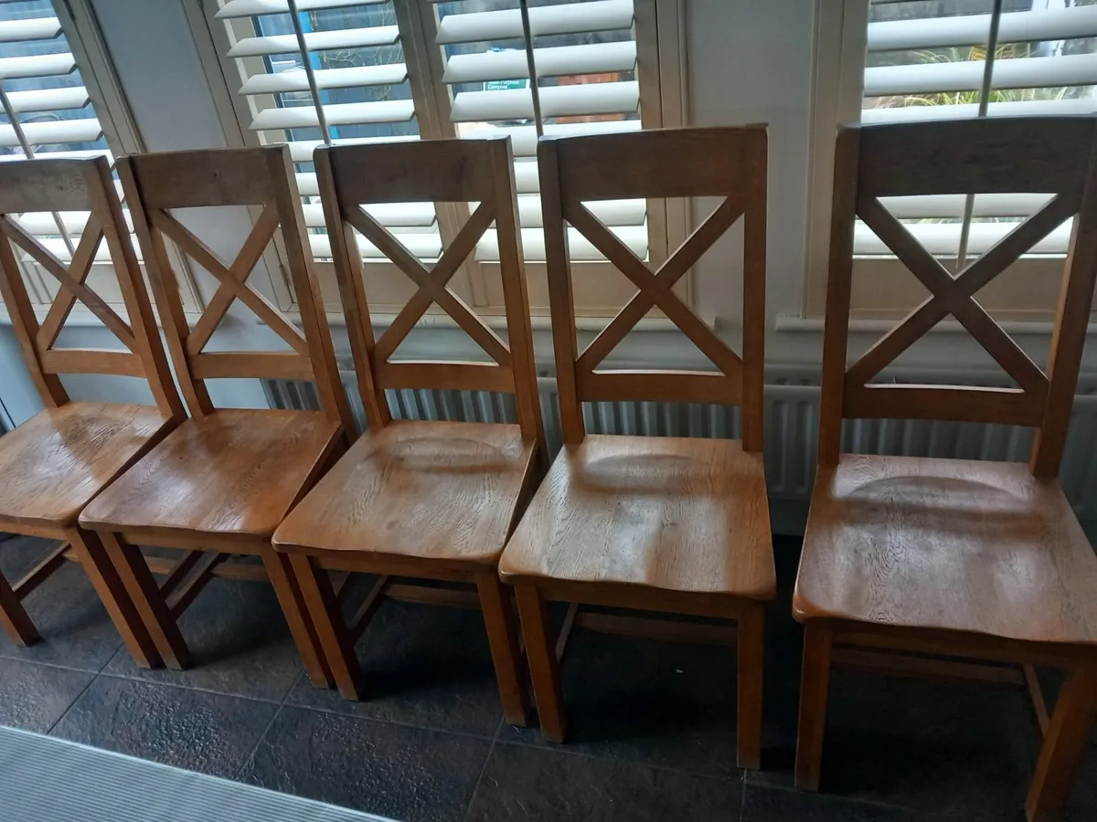 Solid oak kitchen chairs - Image 3