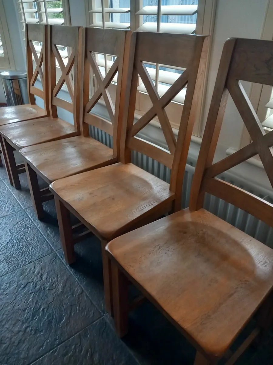 Solid oak kitchen chairs - Image 2