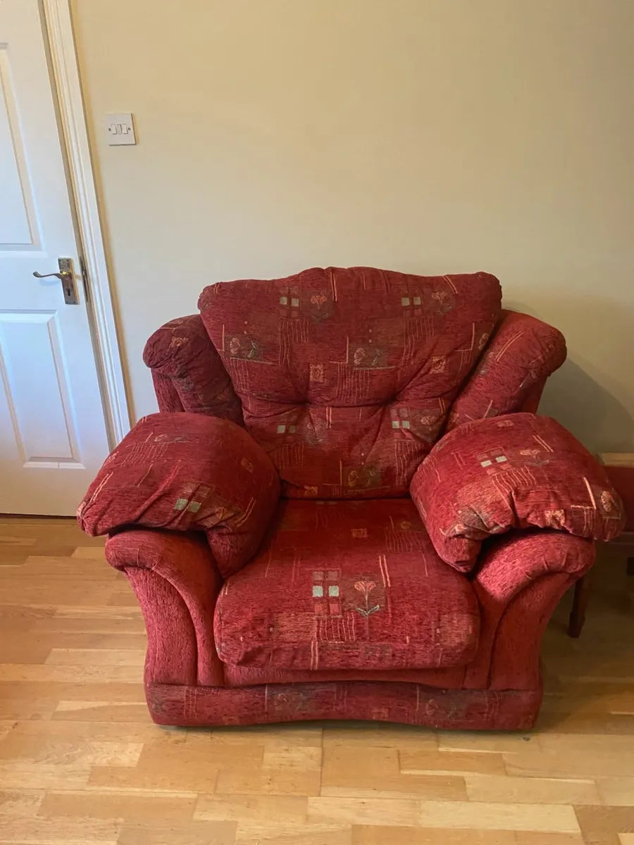 Terracotta 3 Seater Couch & 2 Single Chairs - Image 2