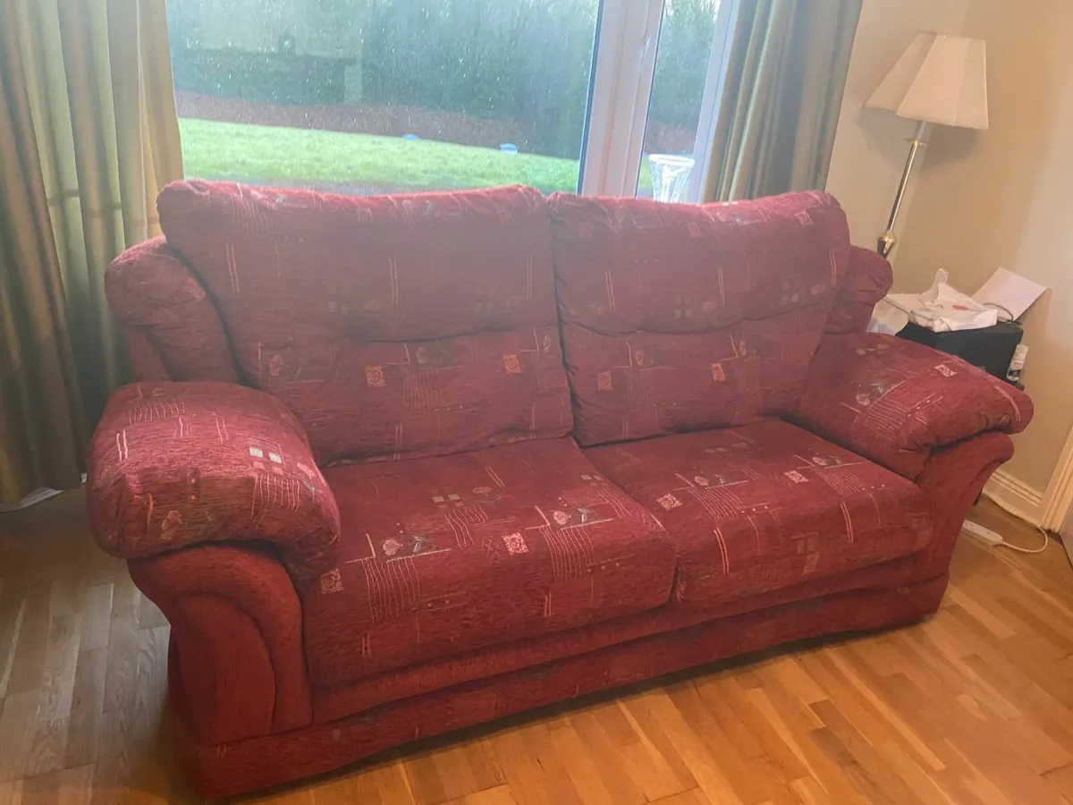 Terracotta 3 Seater Couch & 2 Single Chairs - Image 3