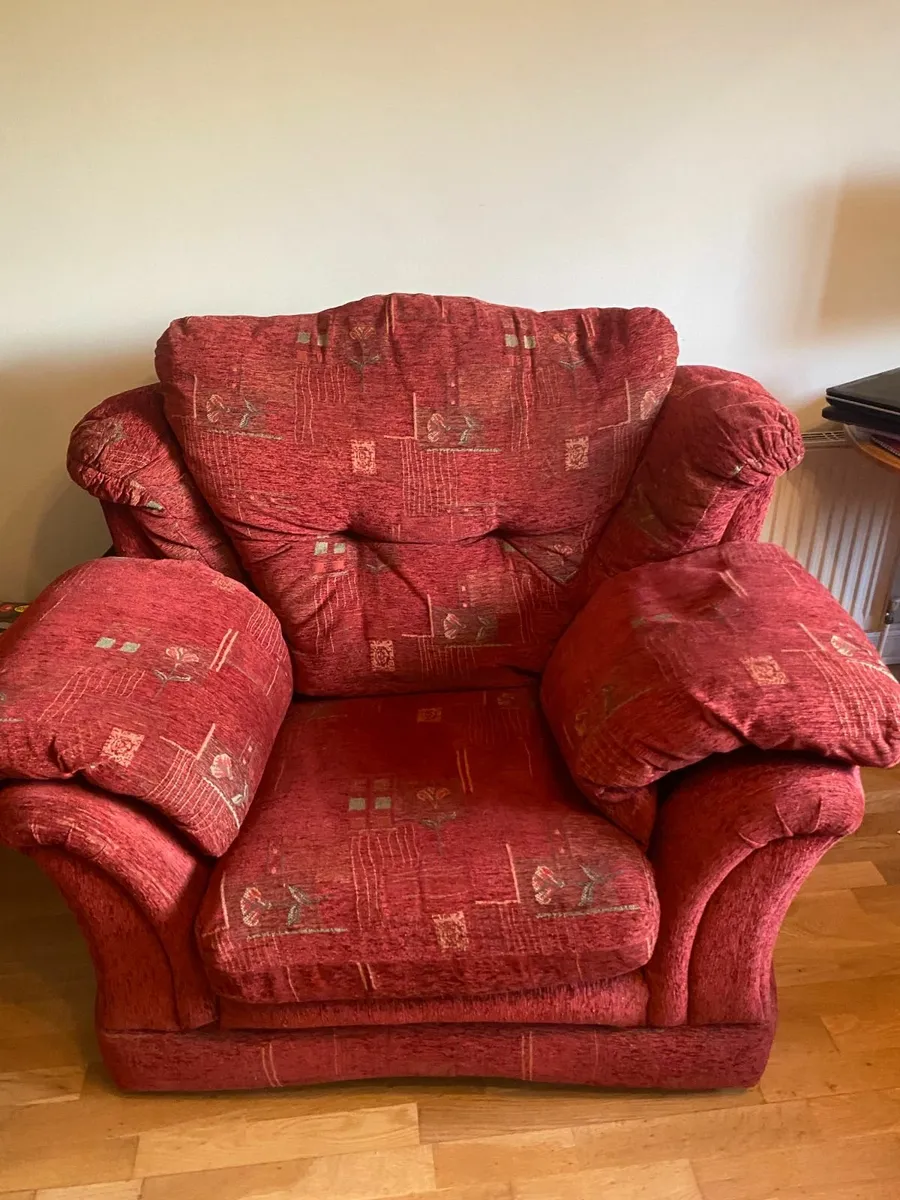 Terracotta 3 Seater Couch & 2 Single Chairs - Image 4
