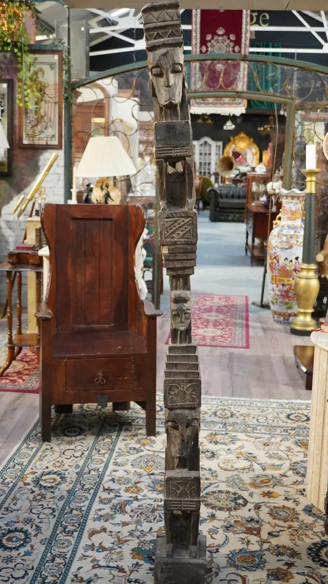 Antique Hand-Carved African Wooden Totem - Image 2