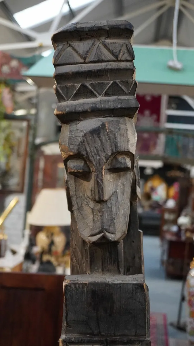 Antique Hand-Carved African Wooden Totem - Image 3