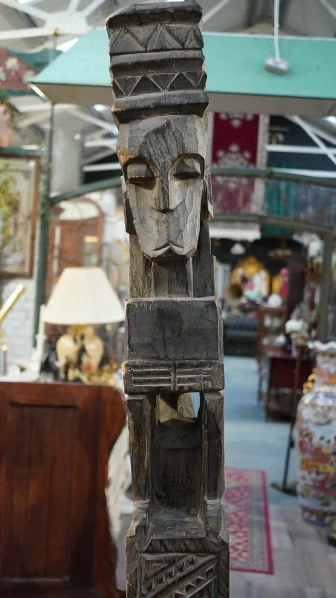 Antique Hand-Carved African Wooden Totem - Image 4