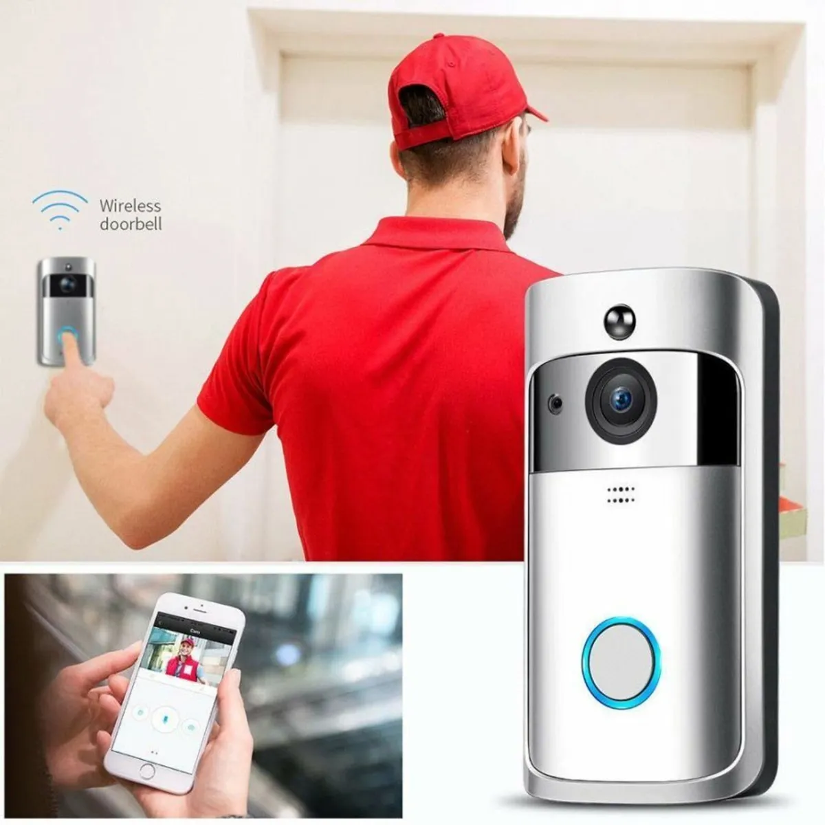 VIDEO DOORBELL WITH BATTERYS AND CHIME - Image 1