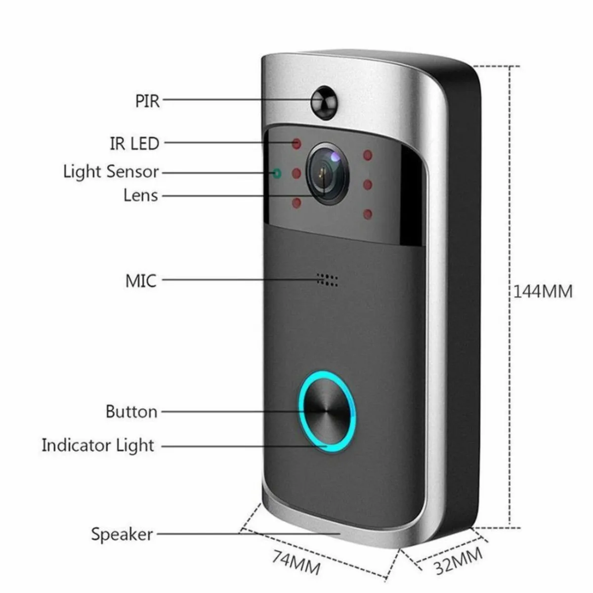 VIDEO DOORBELL WITH BATTERYS AND CHIME - Image 3
