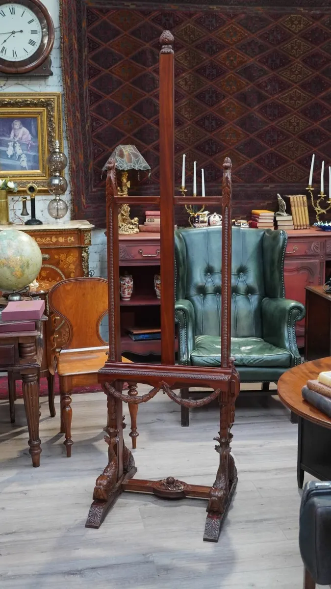 Exquisite Antique Carved Mahogany Easel - Image 1