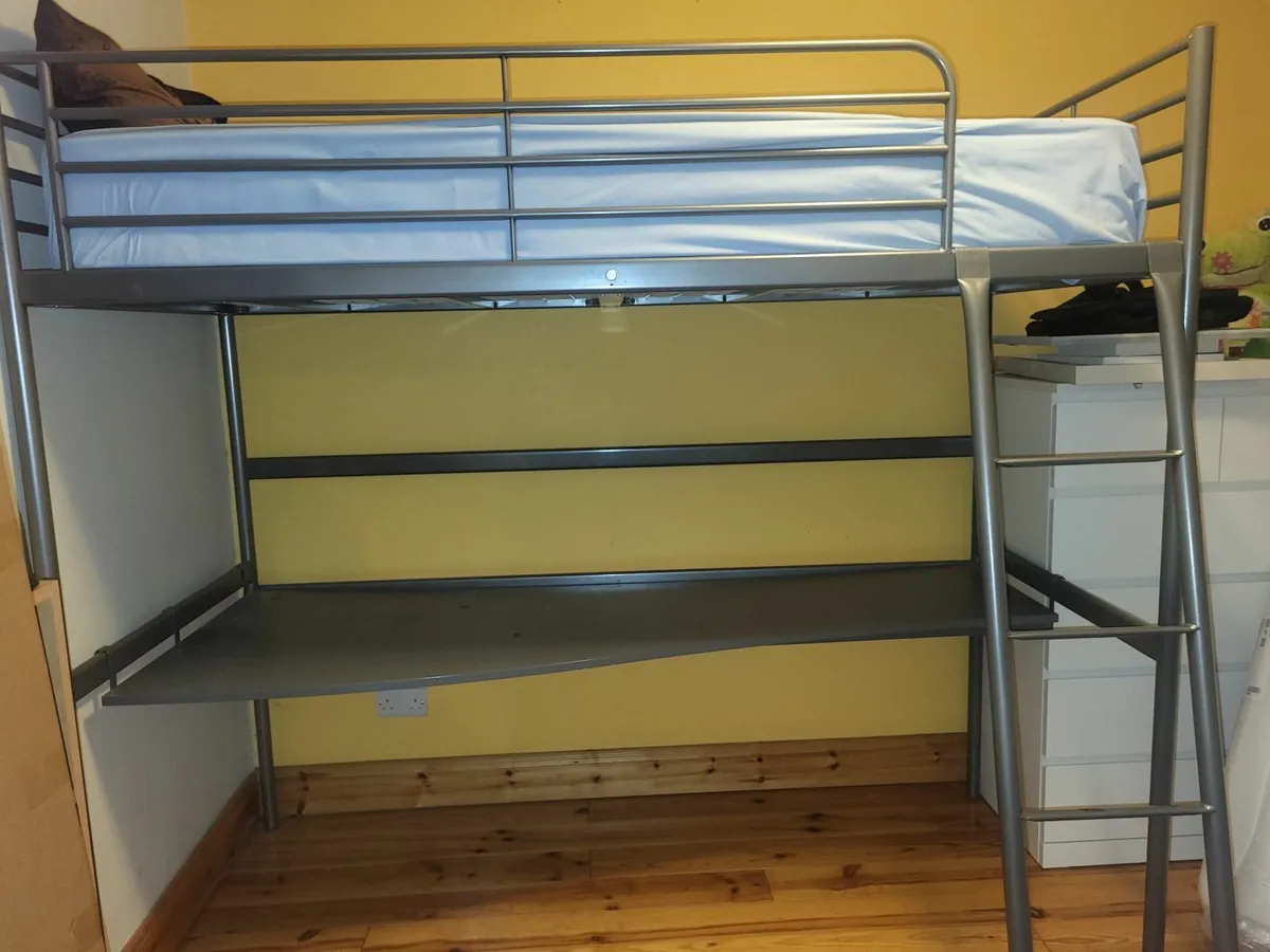 Ikea Svarta loft bed and desk - Image 3