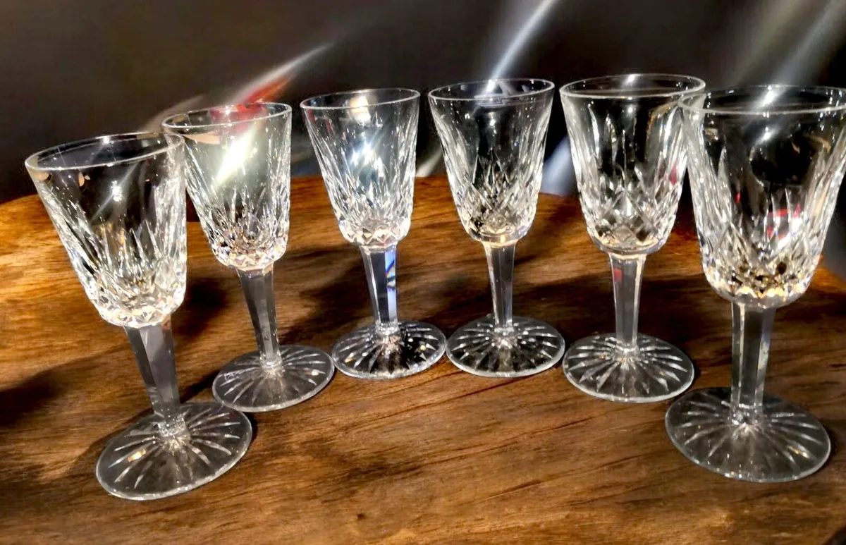 6x Waterford crystal Lismore glasses - Image 1