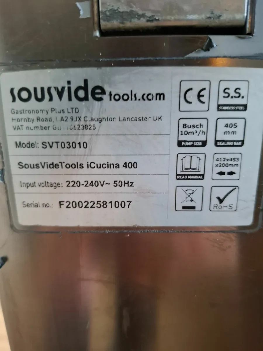 Sousvide iCucina 400 Vaccum pack machine As New - Image 3