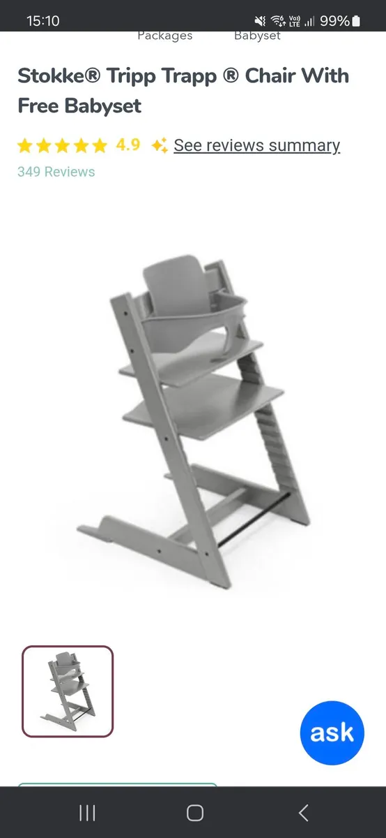 tripp trapp chair + baby set
