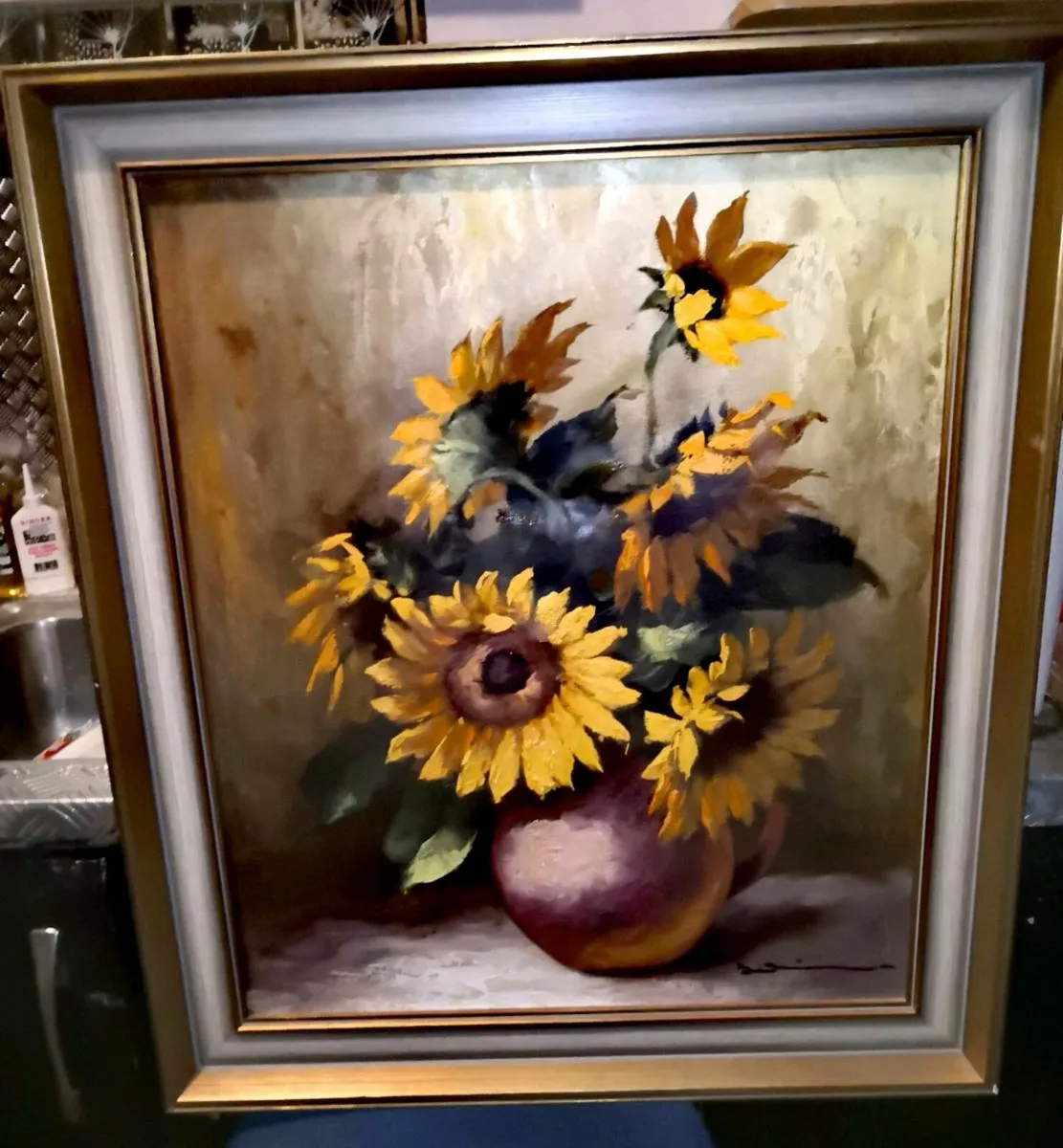 Sunflowers-Bernhard Muller 1915-Oil painting - Image 1