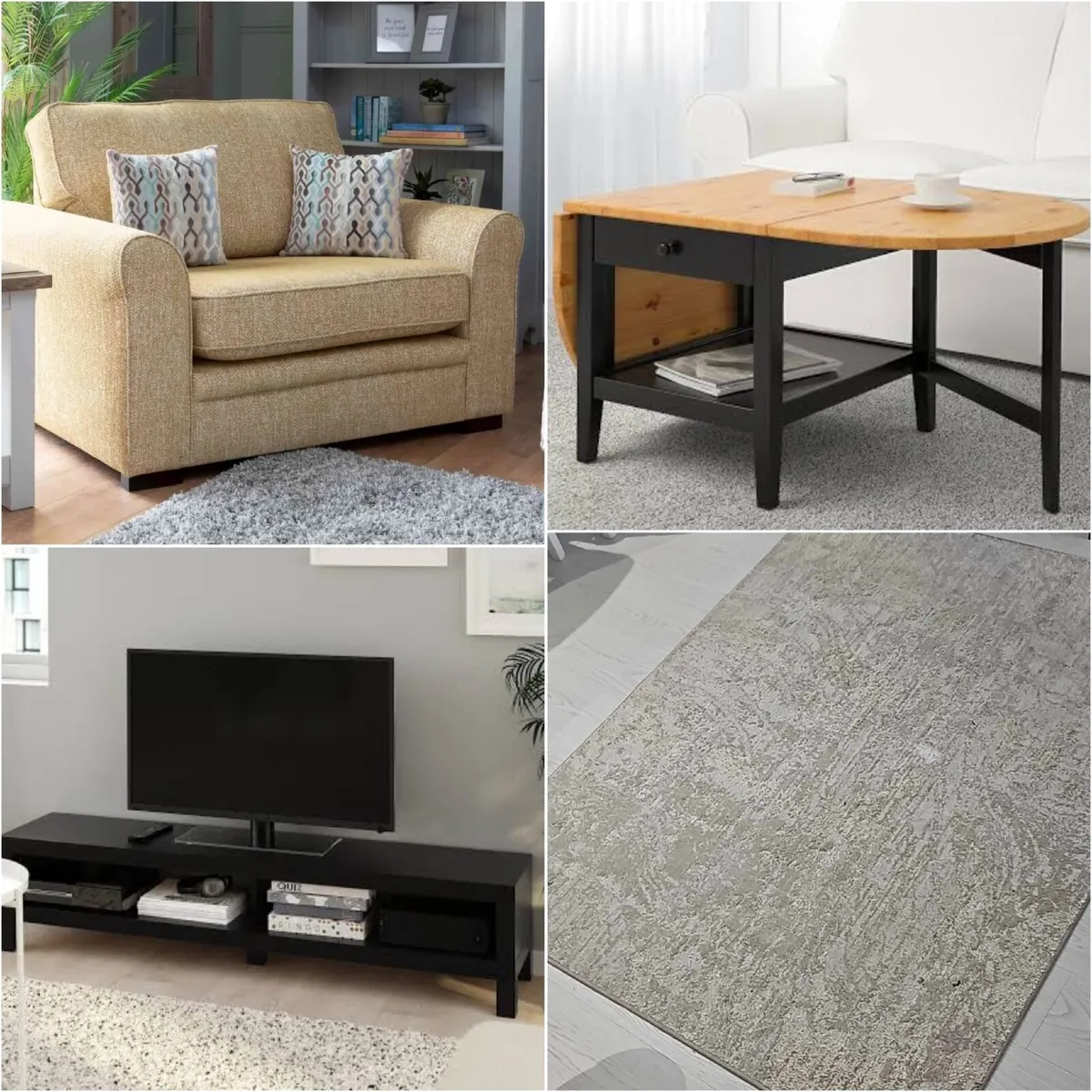 Sofa Cuddler, coffee table tv stand