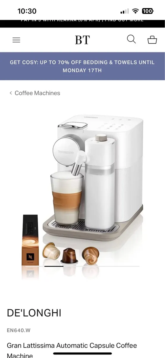 NESPRESSO GRAN LATISSIMO COFFEE MACHINE - Image 2