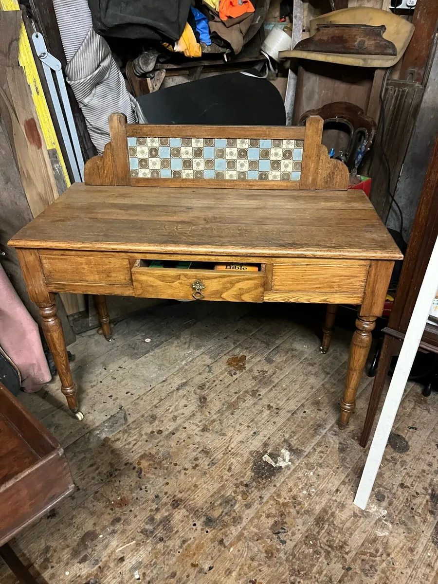 2 side tables Butters tray and set of 4 rosewood c - Image 1