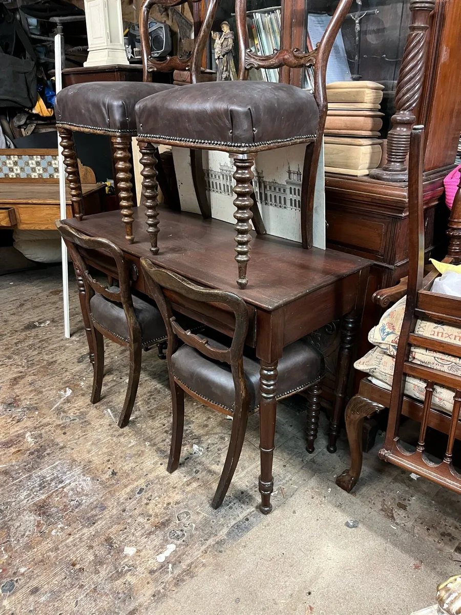 2 side tables Butters tray and set of 4 rosewood c - Image 3