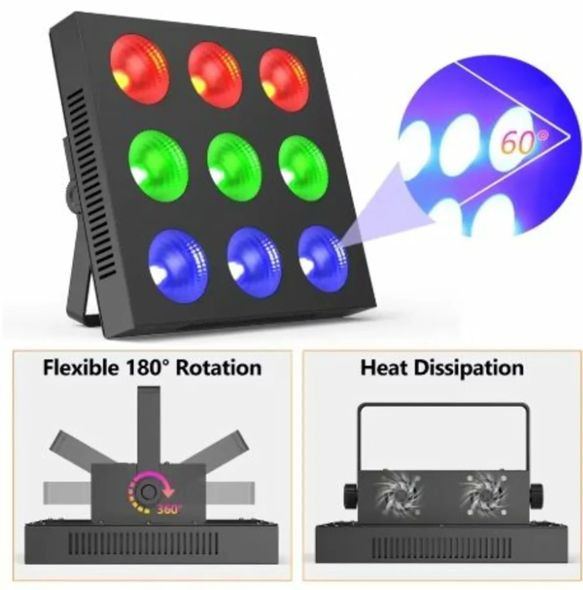 LED Matrix 9 Light Par DJ Lights - Image 1