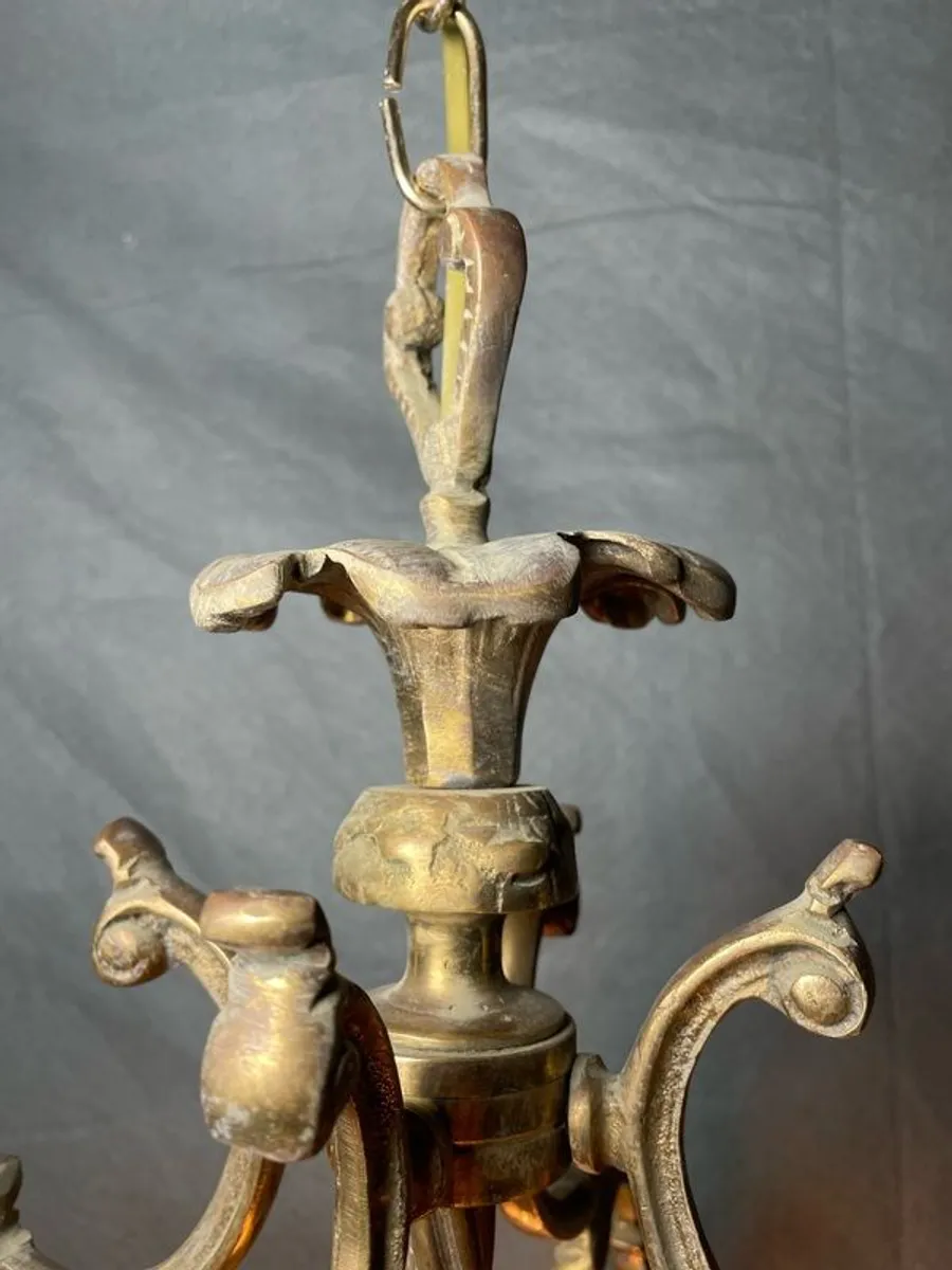 Beautiful Brass and Curved Glass French Lantern. - Image 3