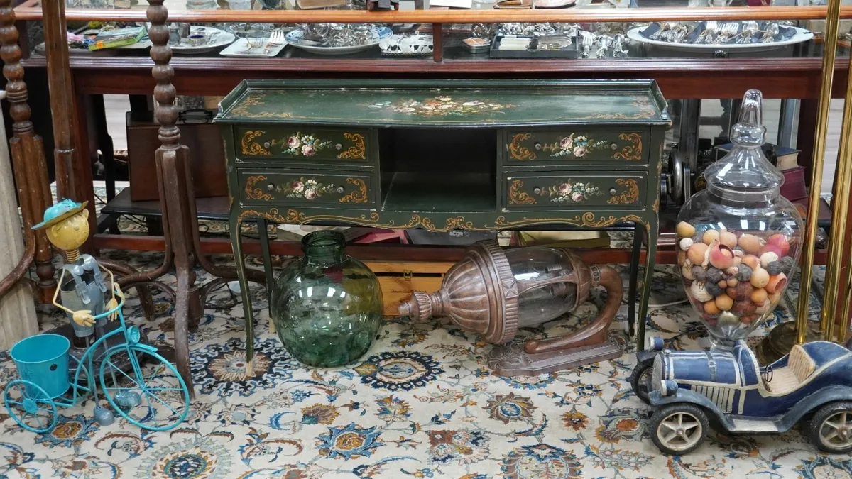 Antique Spanish Hand-Painted Console Table - Image 1